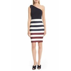 Ted Baker London Womens Hilila Dress Multicolor One-Shoulder Rowing Stripe US 10